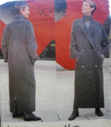 2040 Vogue MONTANA LONG ANKLE LENGTH 2 BREASTED COAT PATTERN L-XL uncut
